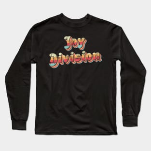 Joy Division Grunge Retro Vintage Rainbow Typography Long Sleeve T-Shirt